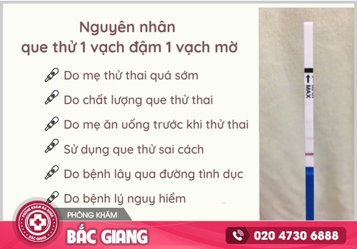 Que thử thai 2 vạch 1 đậm 1 mờ là có thai chưa? Cảnh báo gì?